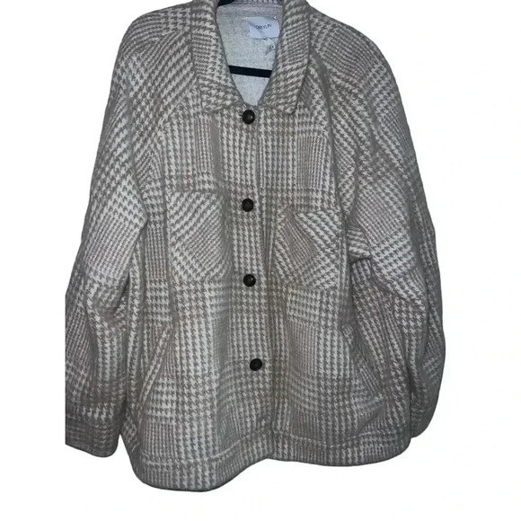 Greylin Houndstooth Shirt Jacket plus size 3xl Preppy Normcore Academia Comfy - Picture 3 of 4